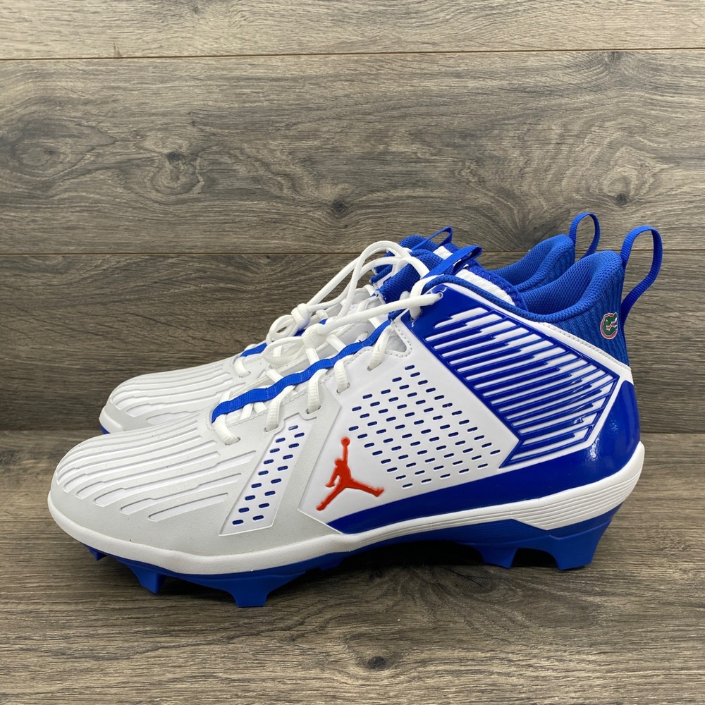 Jordan Force Savage 3 FL P Football Cleats Mens 14.5 White Blue Florida Gators